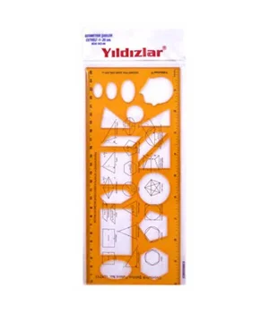 Yıldızlar Geometrik Şablon Cetvel 25 Cm. (040)