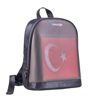 Zampago Bluetooth Kontrollü Işıklı Dijital Ekran Çanta Siyah