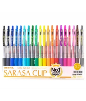Zebra Sarasa Clip Jel Mürekkepli Roller Kalem Seti 0.7 mm. 20 Renk