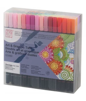 Zig Art & Graphic Twin Marker Brush Pen Çift Uçlu Çizim Kalemi Seti 80 Renk