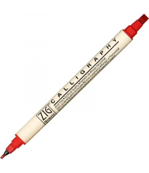 Zig Calligraphy Çift Uçlu Kaligrafi Kalemi 2 mm. + 5 mm. 020 Pure Red