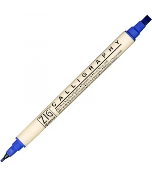 Zig Calligraphy Çift Uçlu Kaligrafi Kalemi 2 mm. + 5 mm. 030 Pure Blue