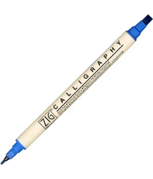 Zig Calligraphy Çift Uçlu Kaligrafi Kalemi 2 mm. + 5 mm. 032 Blue Jay