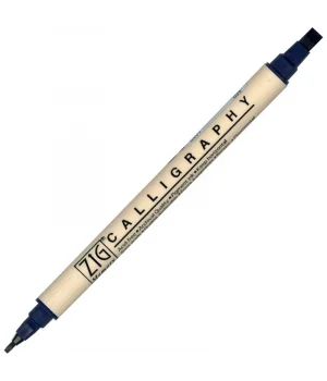 Zig Calligraphy Çift Uçlu Kaligrafi Kalemi 2 mm. + 5 mm. 035 Navy