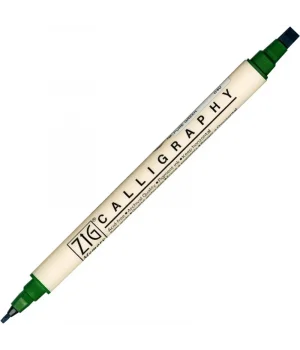 Zig Calligraphy Çift Uçlu Kaligrafi Kalemi 2 mm. + 5 mm. 040 Pure Green