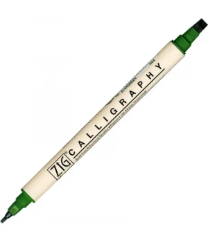 Zig Calligraphy Çift Uçlu Kaligrafi Kalemi 2 mm. + 5 mm. 044 Ever Green