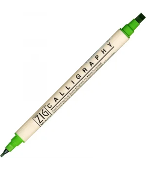 Zig Calligraphy Çift Uçlu Kaligrafi Kalemi 2 mm. + 5 mm. 047 Spring Green