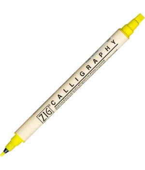 Zig Calligraphy Çift Uçlu Kaligrafi Kalemi 2 mm. + 5 mm. 050 Pure Yellow