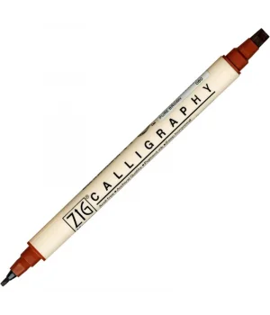 Zig Calligraphy Çift Uçlu Kaligrafi Kalemi 2 mm. + 5 mm. 060 Pure Brown