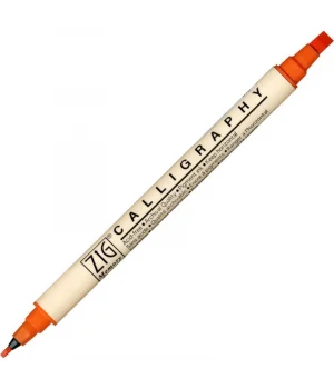 Zig Calligraphy Çift Uçlu Kaligrafi Kalemi 2 mm. + 5 mm. 070 Pure Orange