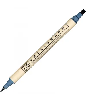 Zig Calligraphy Çift Uçlu Kaligrafi Kalemi 2 mm. + 5 mm. 092 Steel Gray