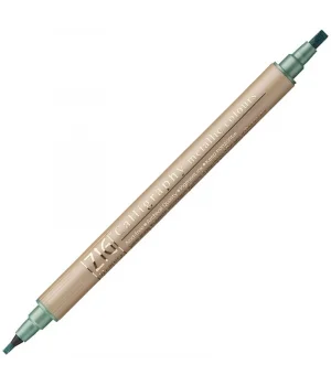 Zig Çift Uçlu Yaldızlı Kaligrafi Kalemi 2 mm. + 3.5 mm. 121 Metallic Green