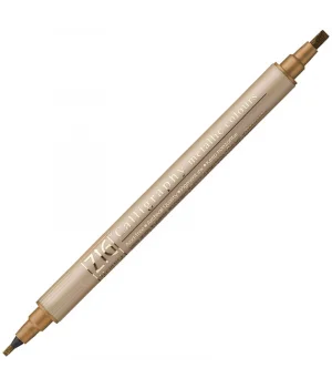 Zig Çift Uçlu Yaldızlı Kaligrafi Kalemi 2 mm. + 3.5 mm. 123 Metallic Copper