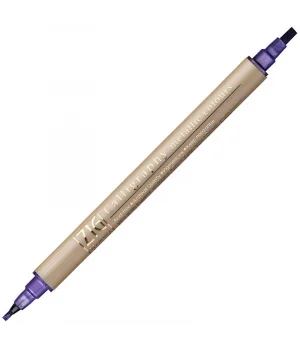 Zig Çift Uçlu Yaldızlı Kaligrafi Kalemi 2 mm. + 3.5 mm. 124 Metallic Violet