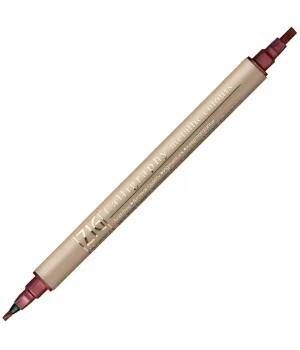 Zig Çift Uçlu Yaldızlı Kaligrafi Kalemi 2 mm. + 3.5 mm. 126 Metallic Red
