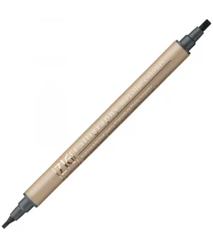 Zig Çift Uçlu Yaldızlı Kaligrafi Kalemi 2 mm. + 3.5 mm. 127 Metallic Black