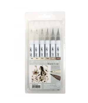 Zig Clean Color Real Brush Fırça Uçlu Marker Kalem Seti 6 Renk WARM GRAY COLORS