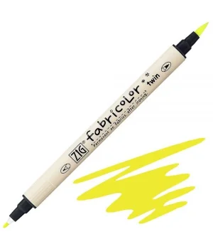 Zig Fabricolor Twin Çift Uçlu Kumaş Tekstil Boyama Kalemi FLUORESCENT YELLOW