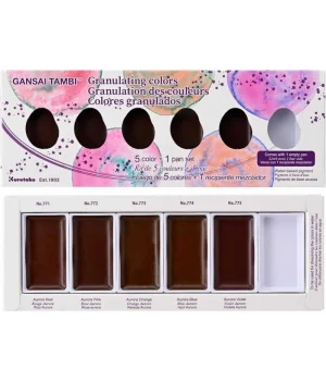 Zig Gansai Tambi Tablet Sulu Boya Seti Granulating Colors 5 Renk + 1 Boş Tablet