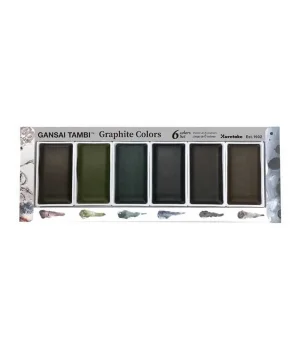 Zig Gansai Tambi Tablet Sulu Boya Seti Graphite Colors 6 Renk