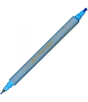 Zig Kaligrafi Kalemi Çift Uçlu 2 mm. + 3.5 mm. Açık Mavi
