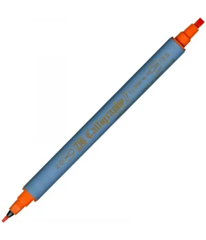 Zig Kaligrafi Kalemi Çift Uçlu 2 mm. + 3.5 mm. Turuncu