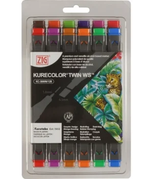 Zig Kurecolor Twin S Marker Kalem Seti 12 Renk BRILLIANT COLORS