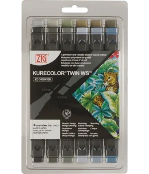 Zig Kurecolor Twin S Marker Kalem Seti 12 Renk GRAY COLORS