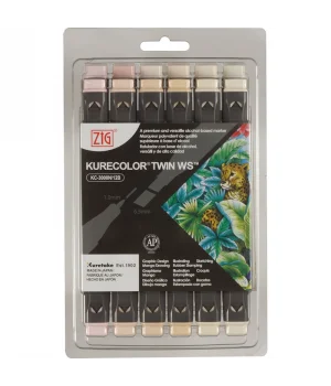 Zig Kurecolor Twin S Marker Kalem Seti 12 Renk NEUTRAL & NATURAL COLORS