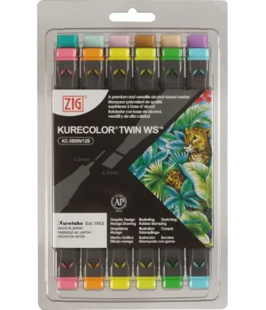 Zig Kurecolor Twin S Marker Kalem Seti 12 Renk PALE COLORS