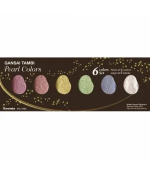 Zig Kuretake Gansai Tambi Pearl Colors Sedefli Tablet Sulu Boya Seti 6 Renk