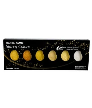 Zig Kuretake Gansai Tambi Starry Colors Yaldız Tablet Sulu Boya Seti 6 Renk