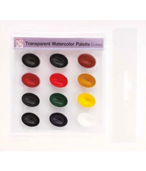 Zig Transparent Watercolor Palette 12 Renk Tablet Sulu Boya Seti