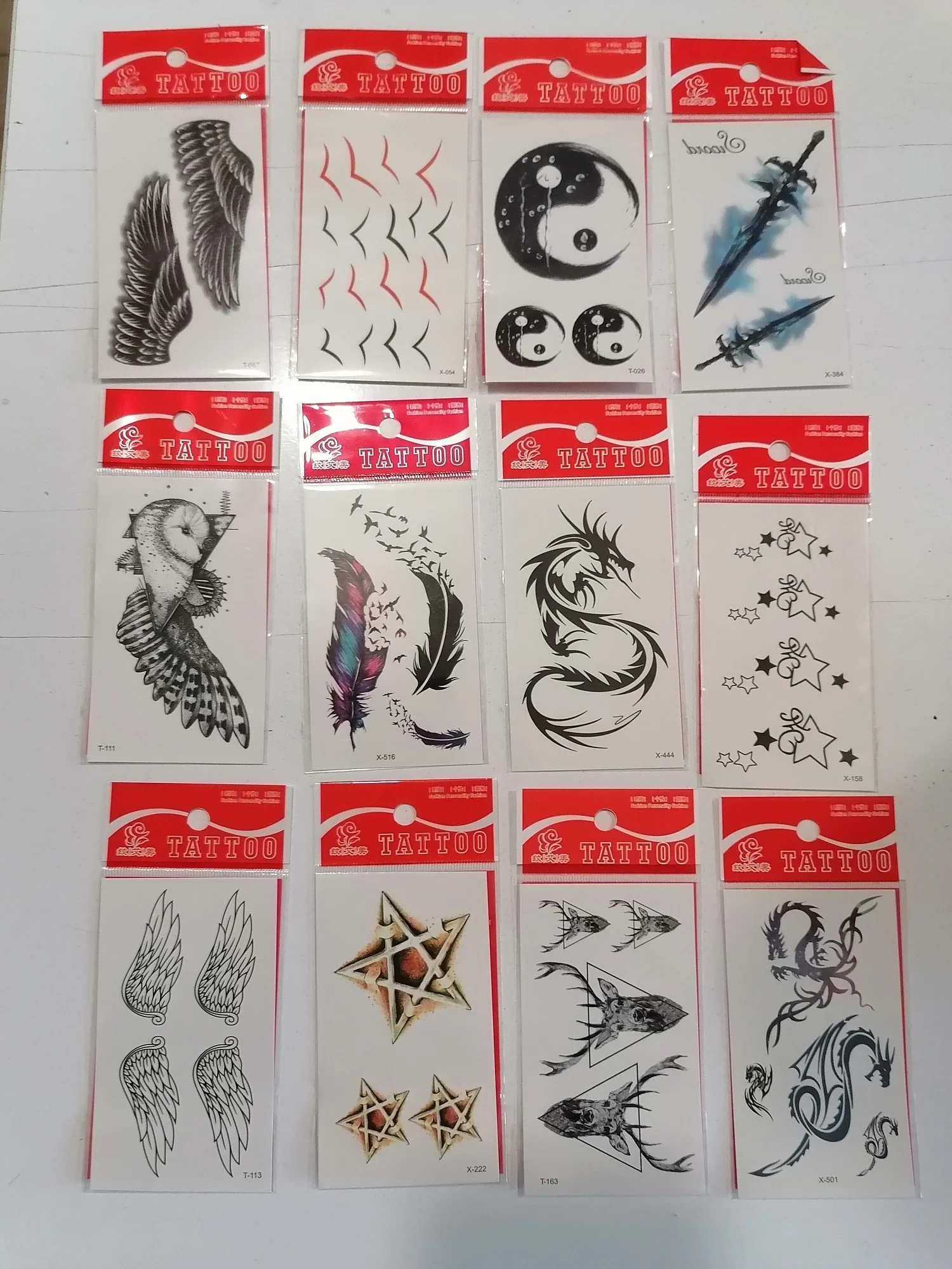 12 Adet Birden Minimal Yapıştırma Dövme Model 14