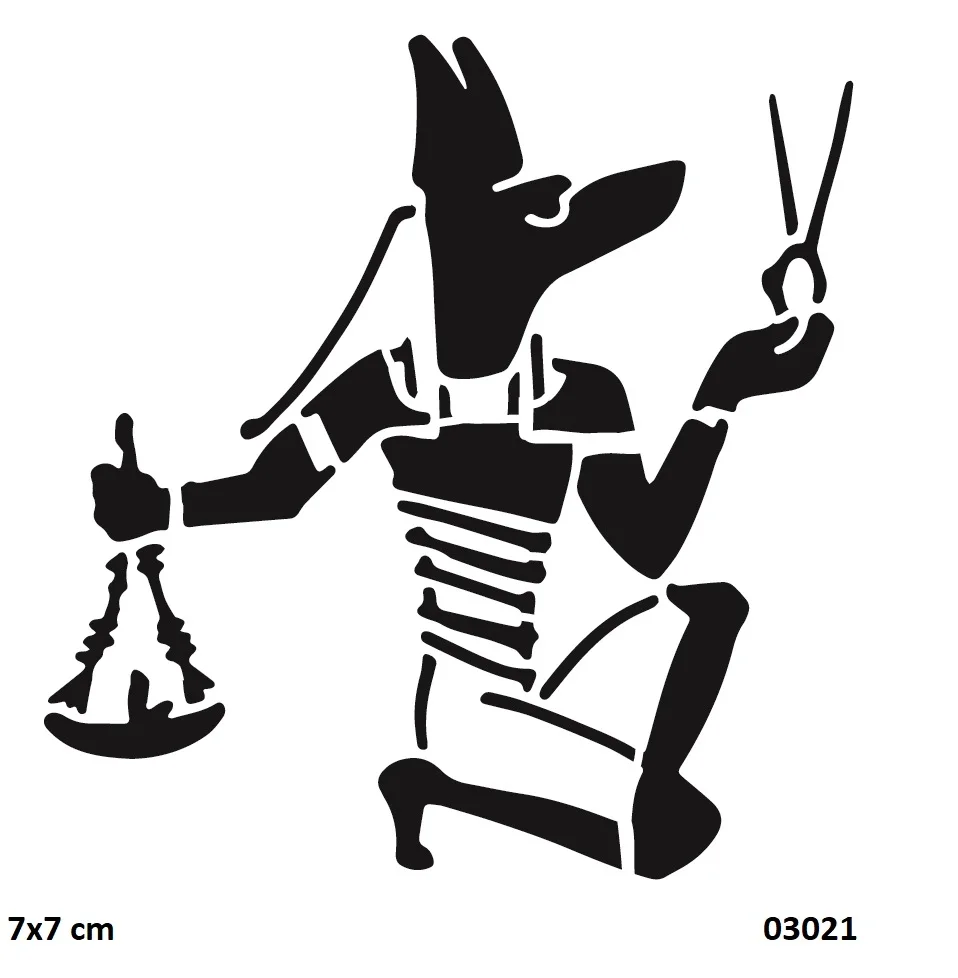 Antik Mısır Tanrı Anubis Geçici Dövme Şablonu