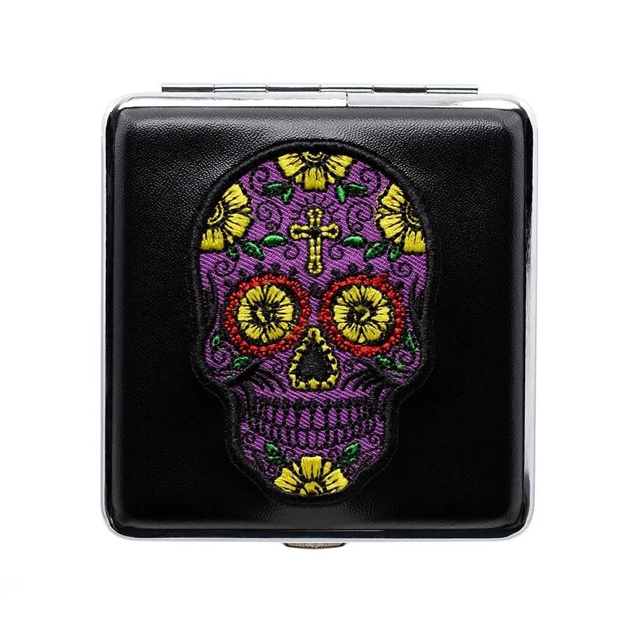 Atomic German Skull Kurukafa Patch Deri Kısa Sig. Tab akasısı Mor 20li