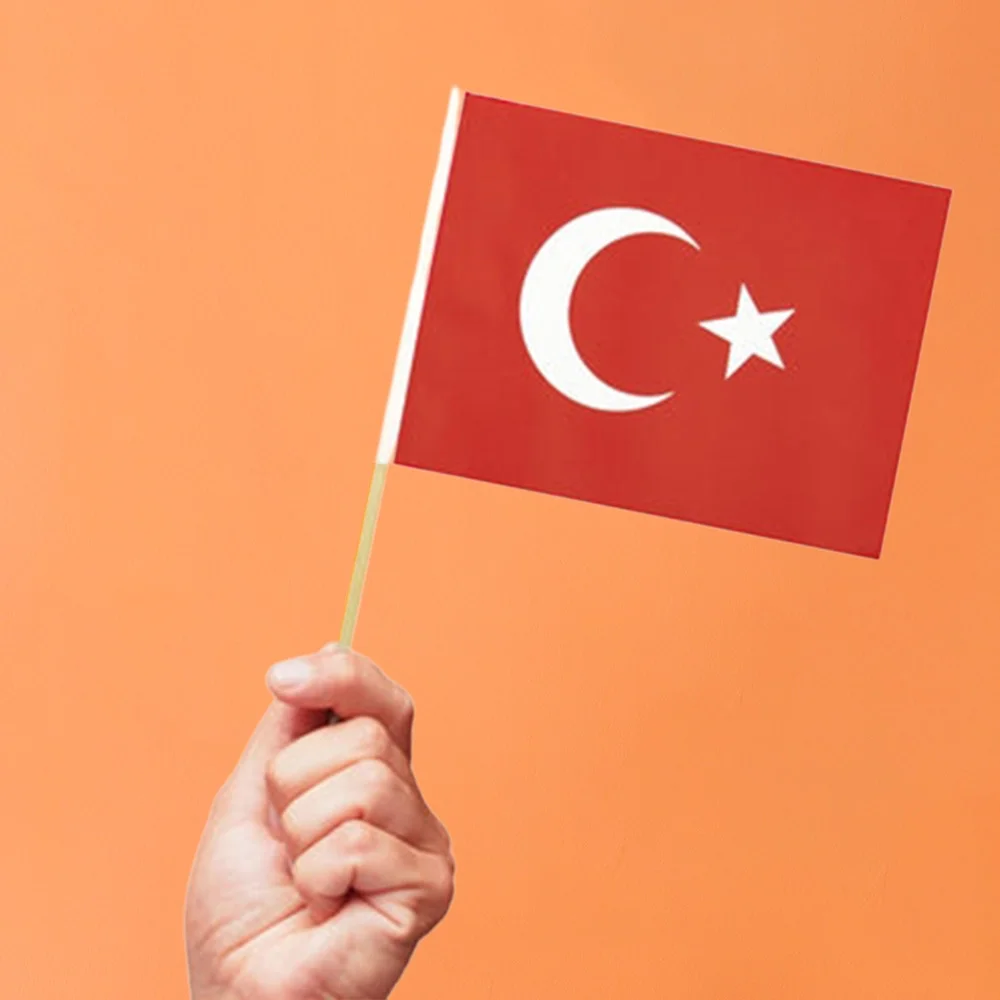 Ay Yıldız Ahşap Çıtalı Kuşe Bayrak 20x30