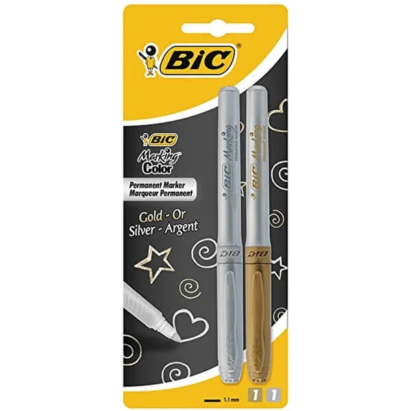 Bic İntensity Permanent Markör Altın Gümüş 2'Li (900340)