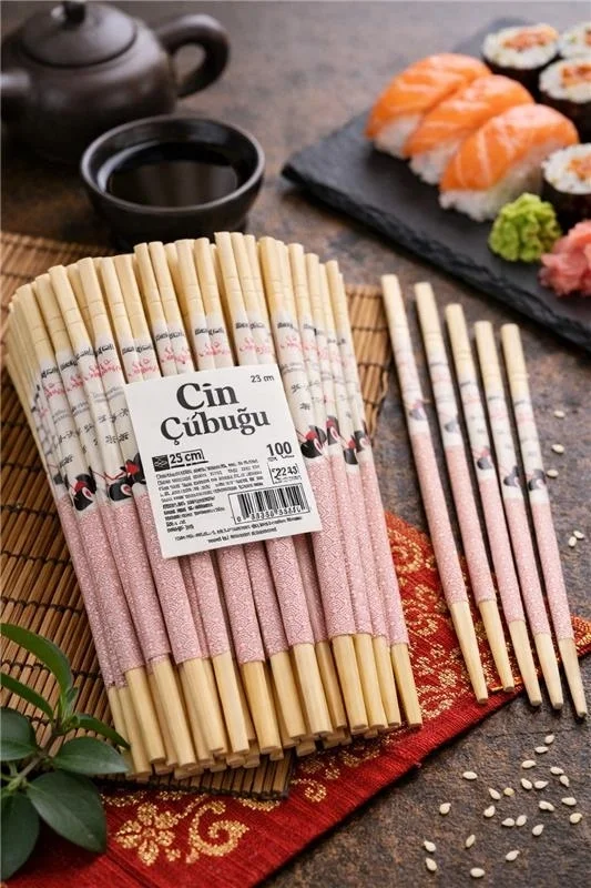 Burpak Jelatinli Çin Yemek Çubuğu 23 cm 100 Çift