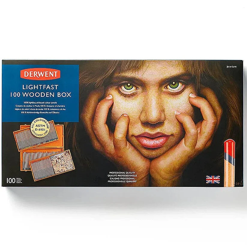 Derwent Lightfast Kuruboya Seti 100 Renk Ahşap Kutu
