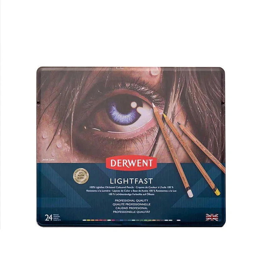 Derwent Lightfast Kuruboya Seti 24 Renk Metal Kutu