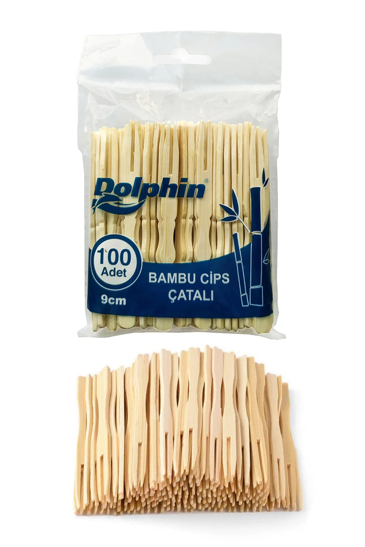 Dolphin Bambu Cips Çatalı 9 cm 100 Adet