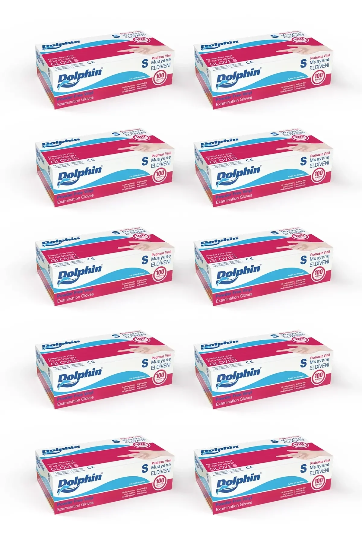 Dolphin Beyaz Vinil Eldiveni Pudrasız S 100 Adet x 10 Paket