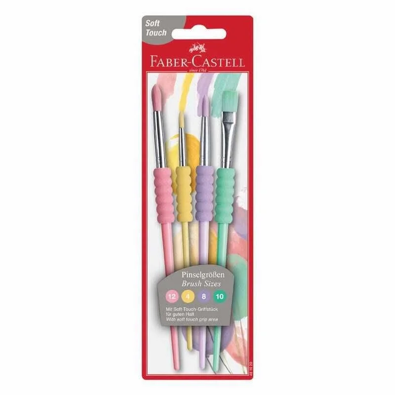 Faber Castell Soft Touch Fırça Seti 4'lü Pastel Renkler
