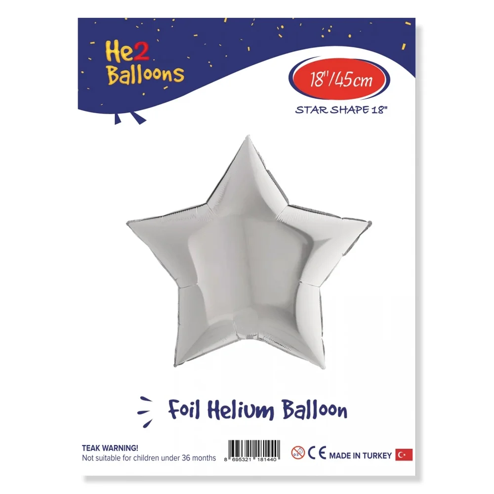 Gümüş Yıldız Folyo Balon 18"