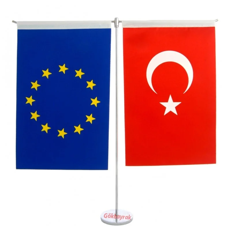İkili Türk-Aet  Masa Bayrağı