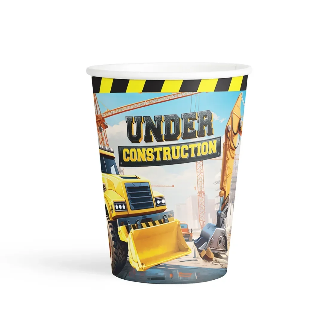 İnşaat Makineleri Karton Bardak 200ml