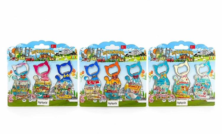İstanbul Temalı Metal Buzdolapı Süsü Magnet 3'Lü Set Alk5812