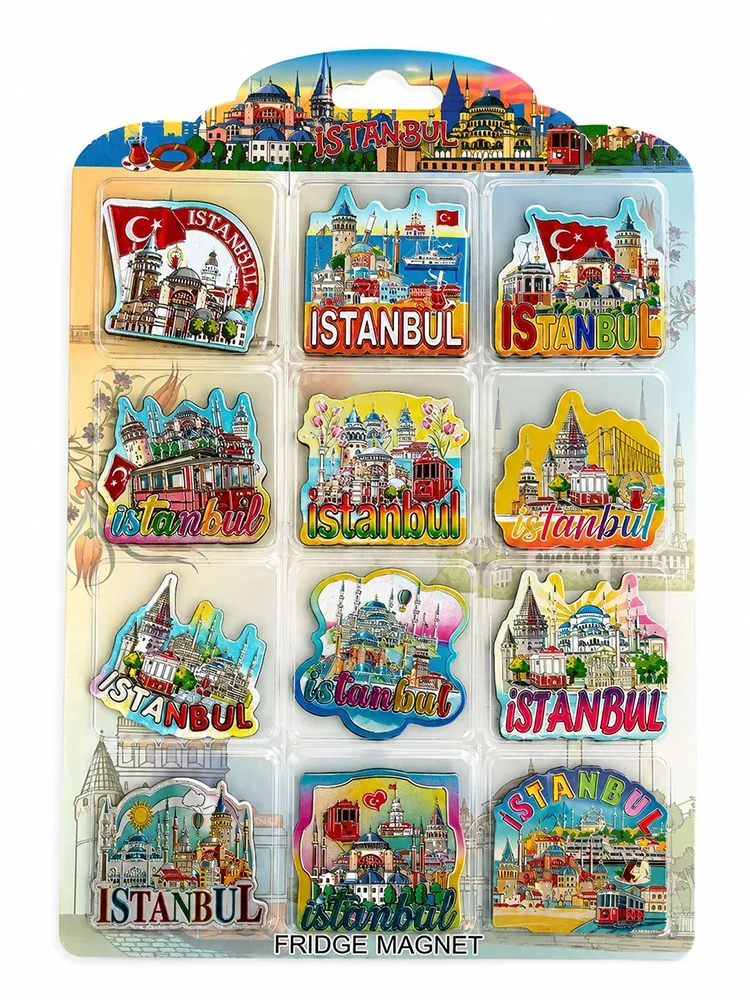 İstanbul Temalı Silikon Buzdolapı Süsü Magnet 12'Li Set Alk5814