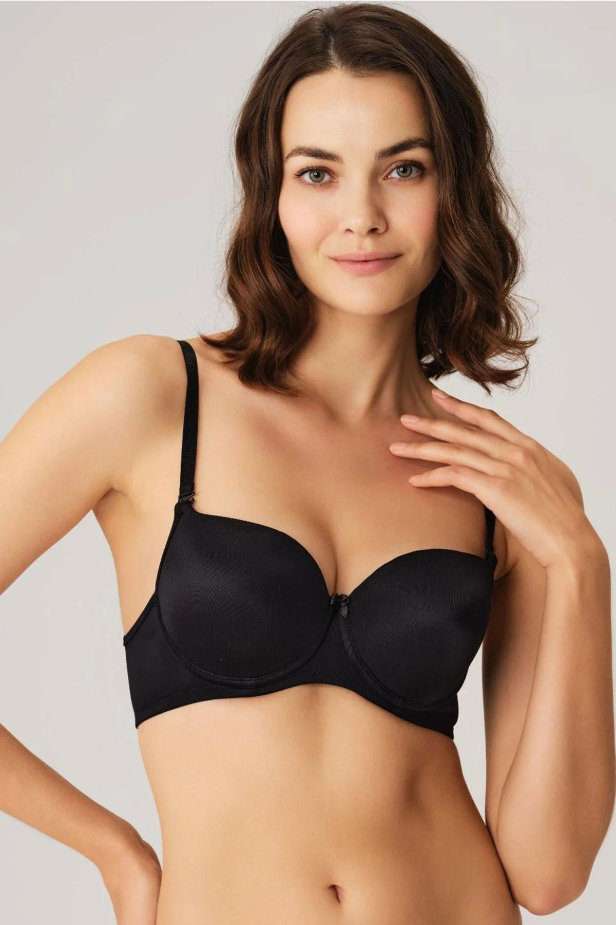 Kadın Balenli Desteksiz Dolgusuz Askıları Çıkabilen Günlük Klasik T-Shirt Sütyeni (3104S)